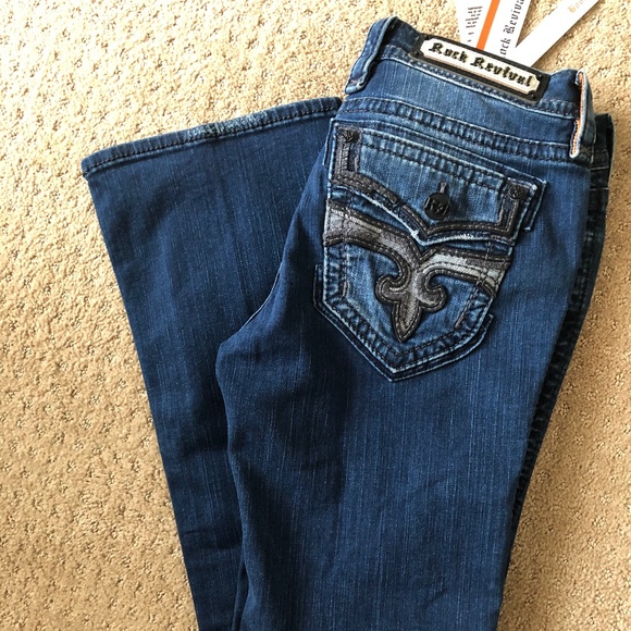ROCK REVIVAL RILEY JEANS, SIZE 28, BOOTCUT, DESIGNER JEANS NEW WITH TAGS - Picture 15 of 16